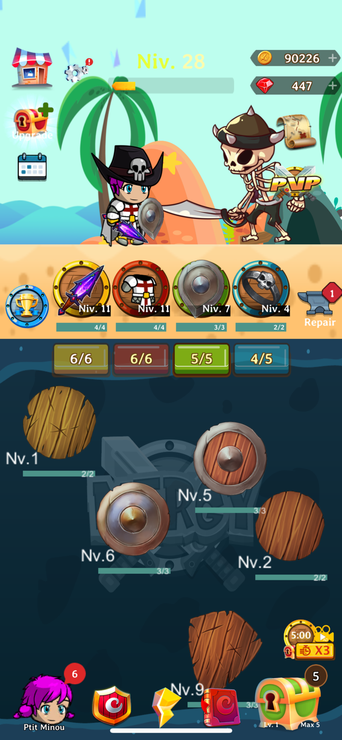 Mergy Merge RPG game heroes