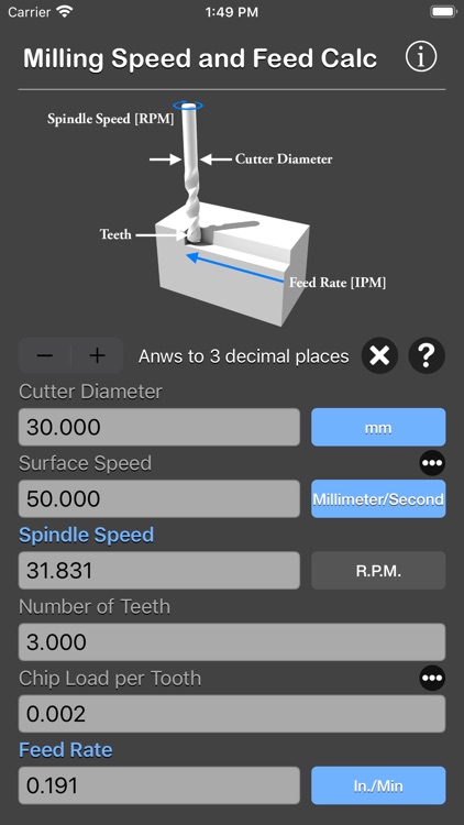 Milling Speed and Feed Calc screenshot-6