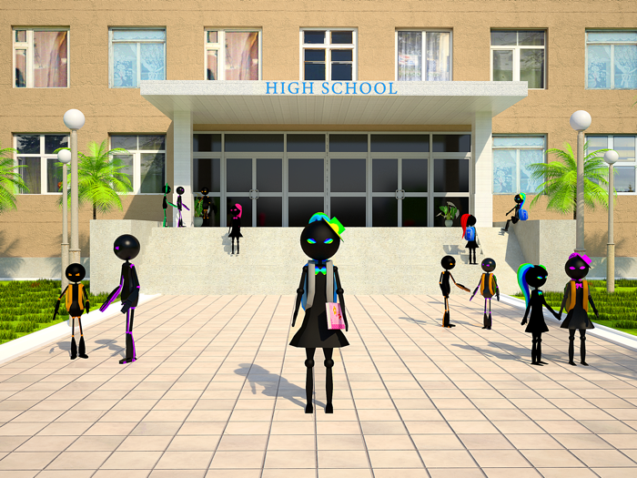Virtual Stick High School Girl