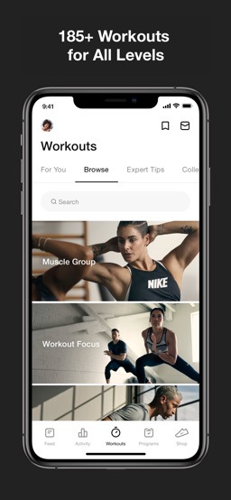 Nike Training Club app screenshot