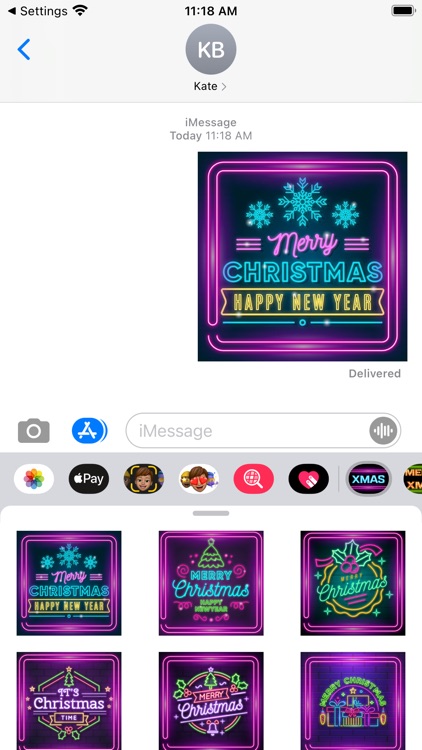 Neon Merry Xmas Stickers screenshot-7