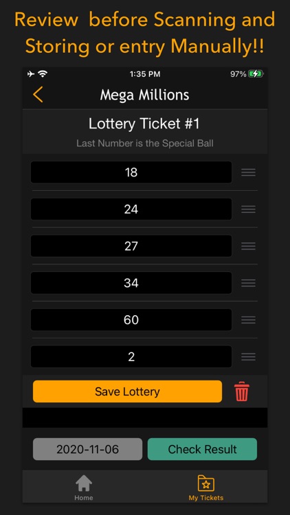 Lottery results-Ticket scanner