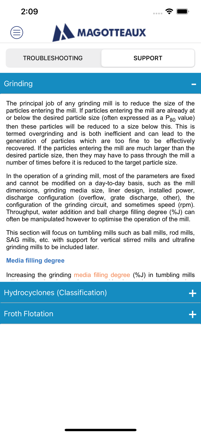 Mineral Processing Support