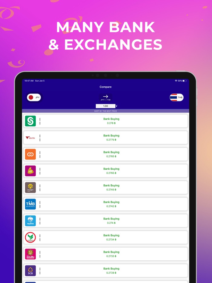 Thai Exchange THB Rates Today