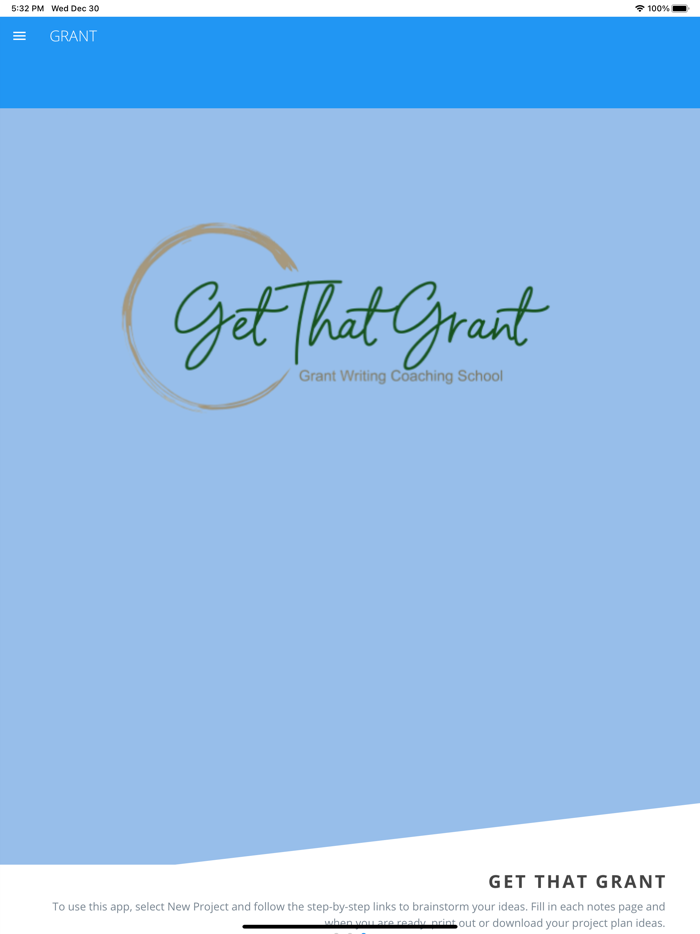 Get That Grant Planning App