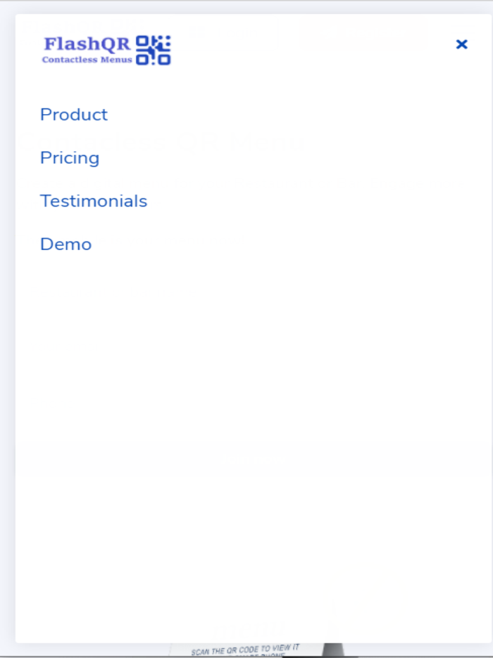FlashQR Menu Creator