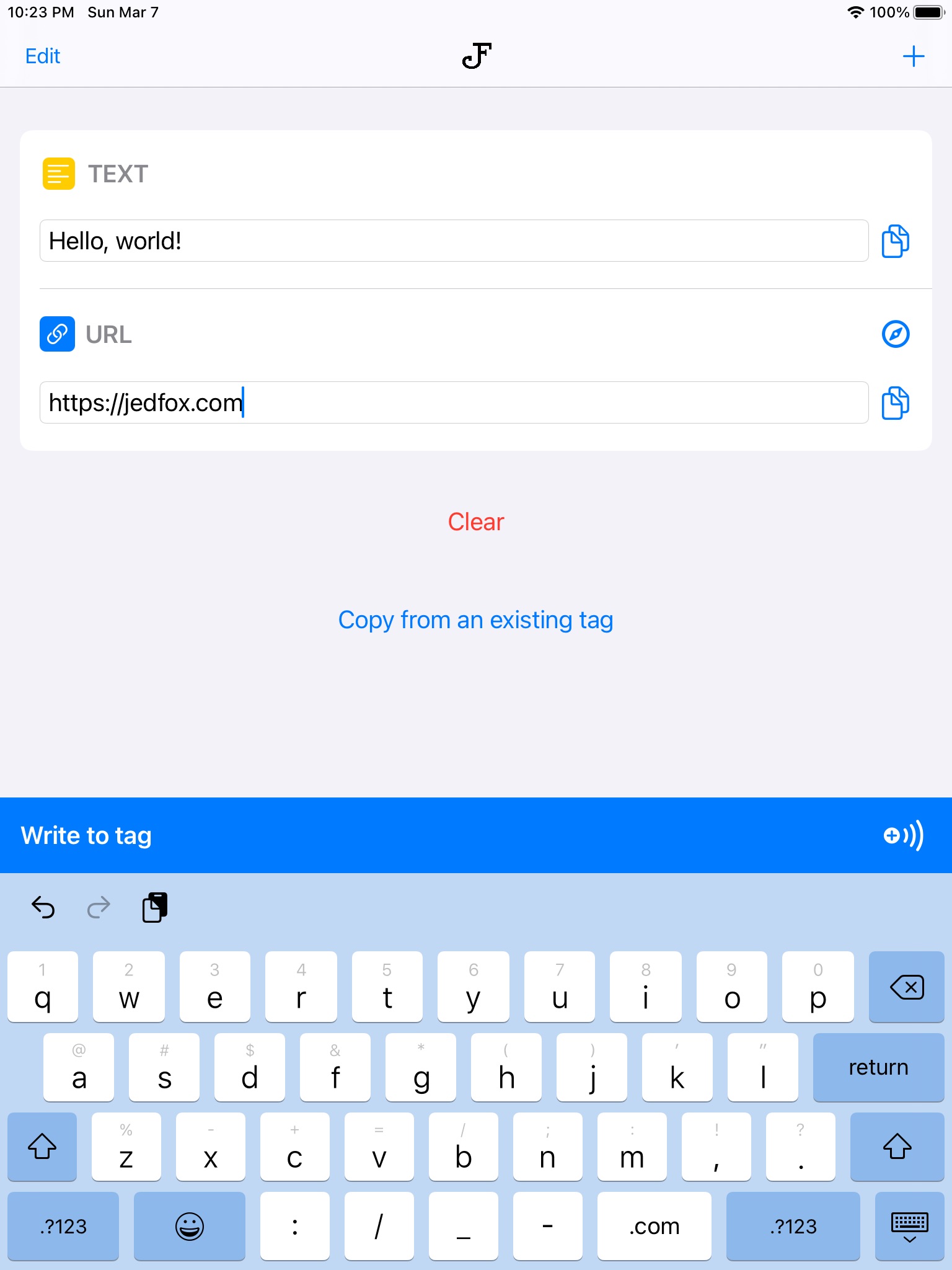 NFC Writer: Write to Tags screenshot 2