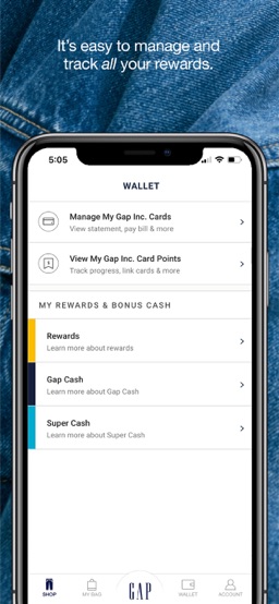 Gap app screenshot