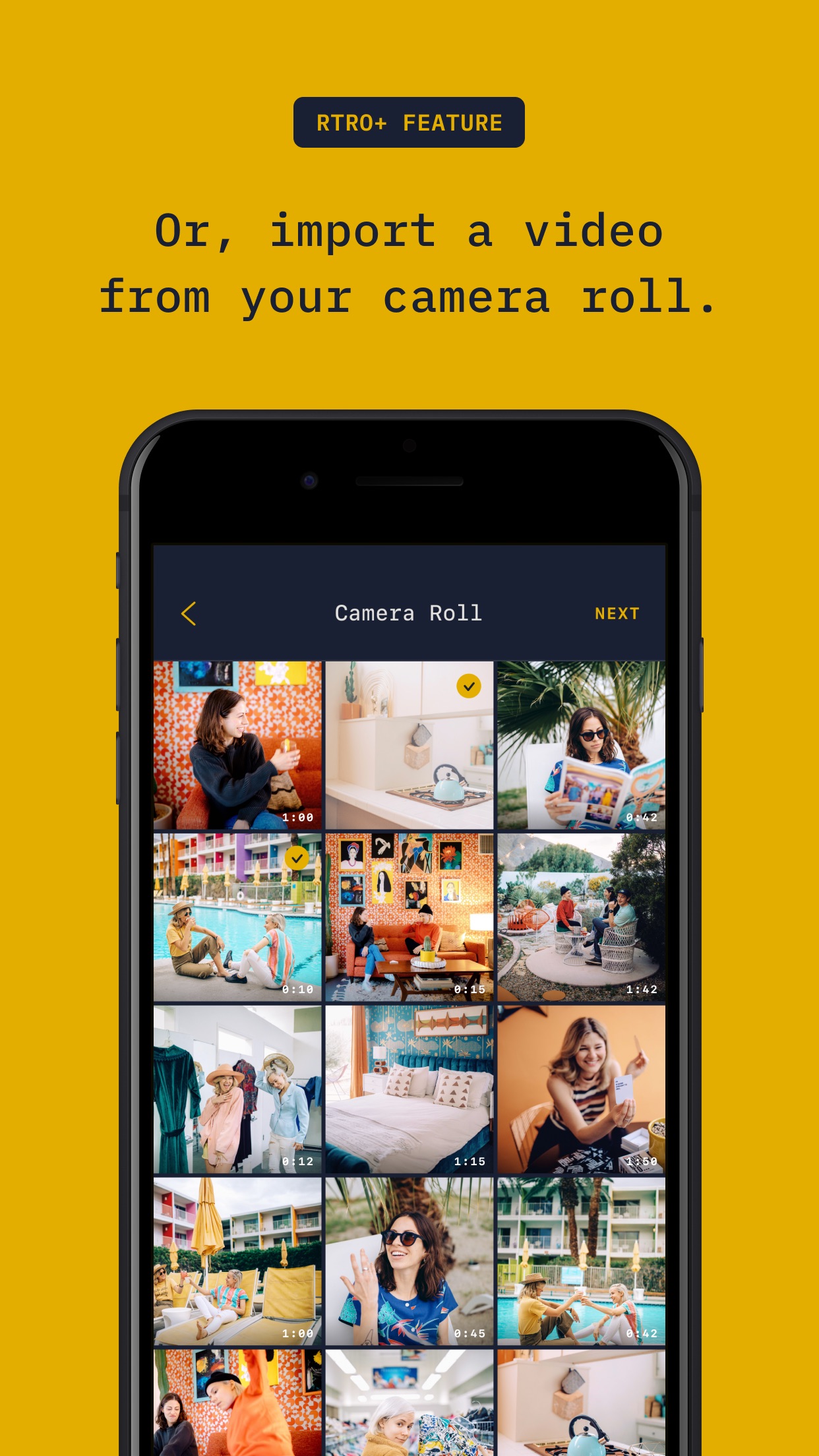 Screenshot do app RTRO - Camera by Moment