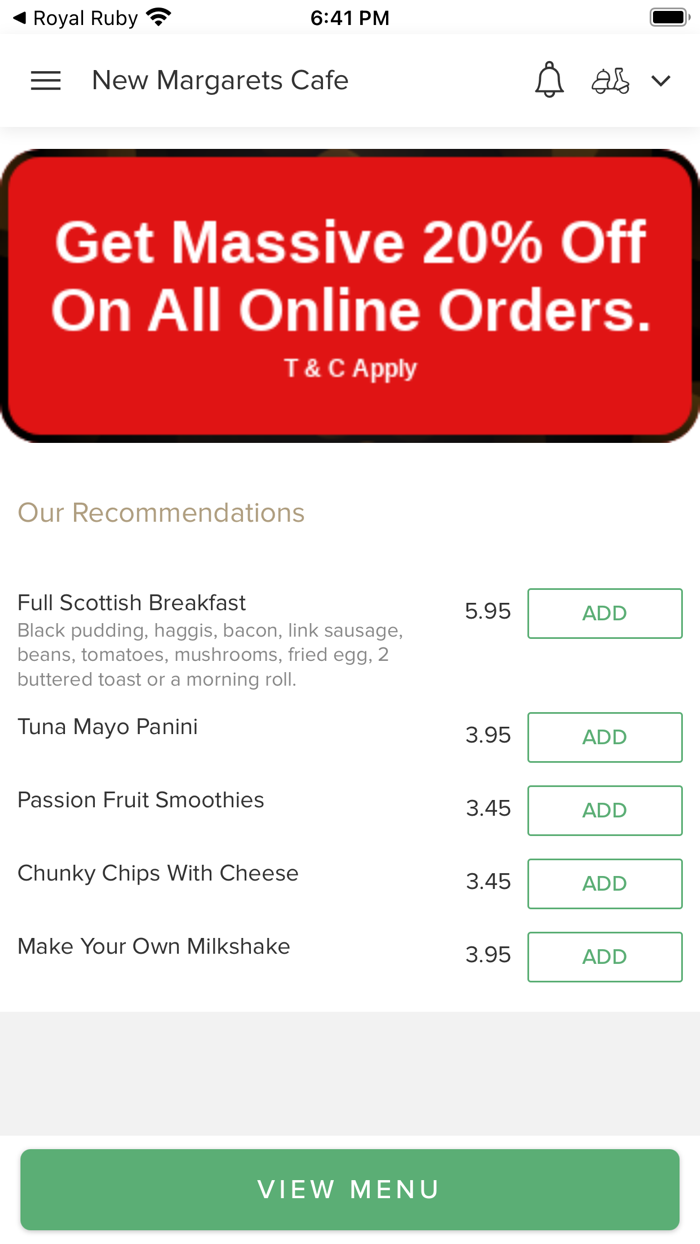 New Margarets Cafe Edinburgh