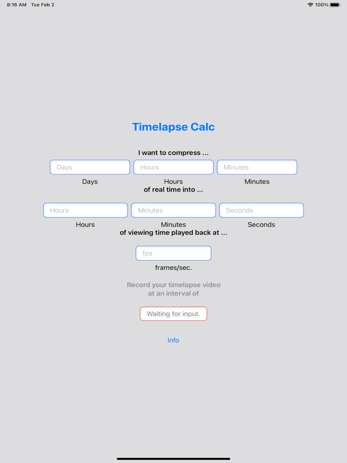 Timelapse Calc