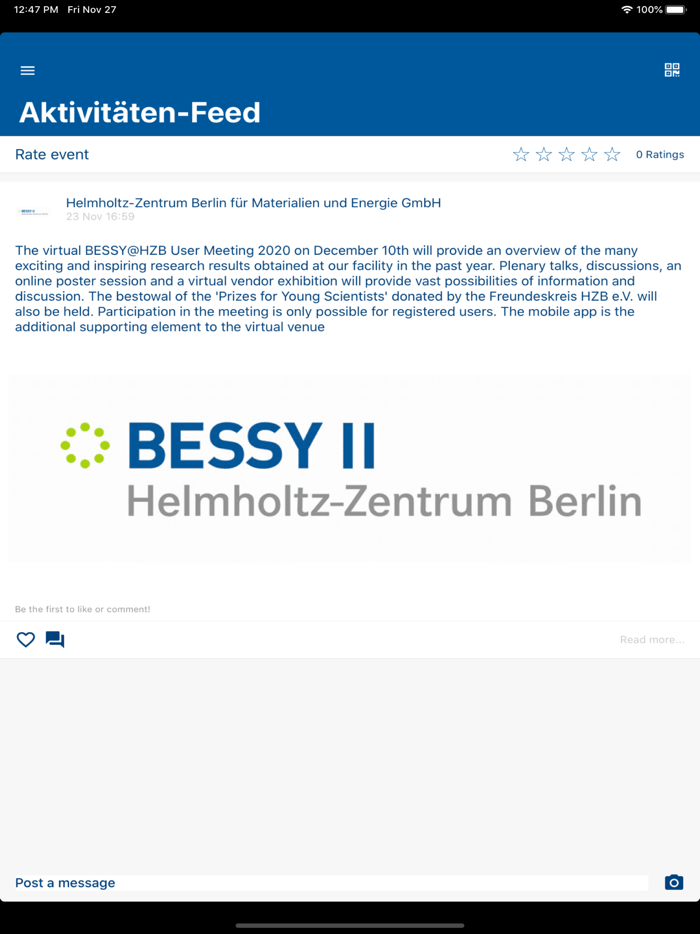 BESSYHZB User Meeting 2020