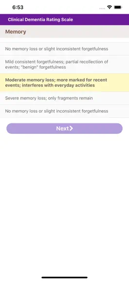 Game screenshot Dementia Rating Scale apk
