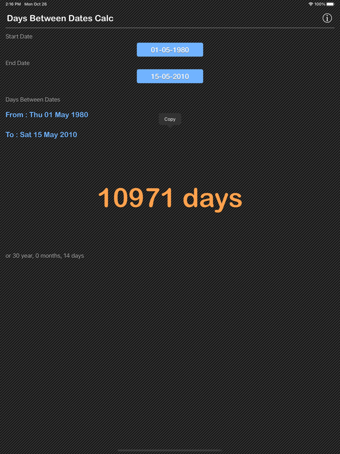 Days Between Dates Calculator
