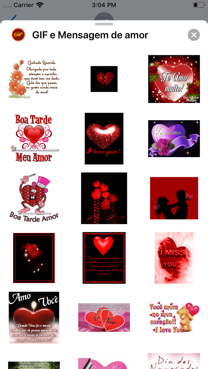 GIF e Mensagem de amor