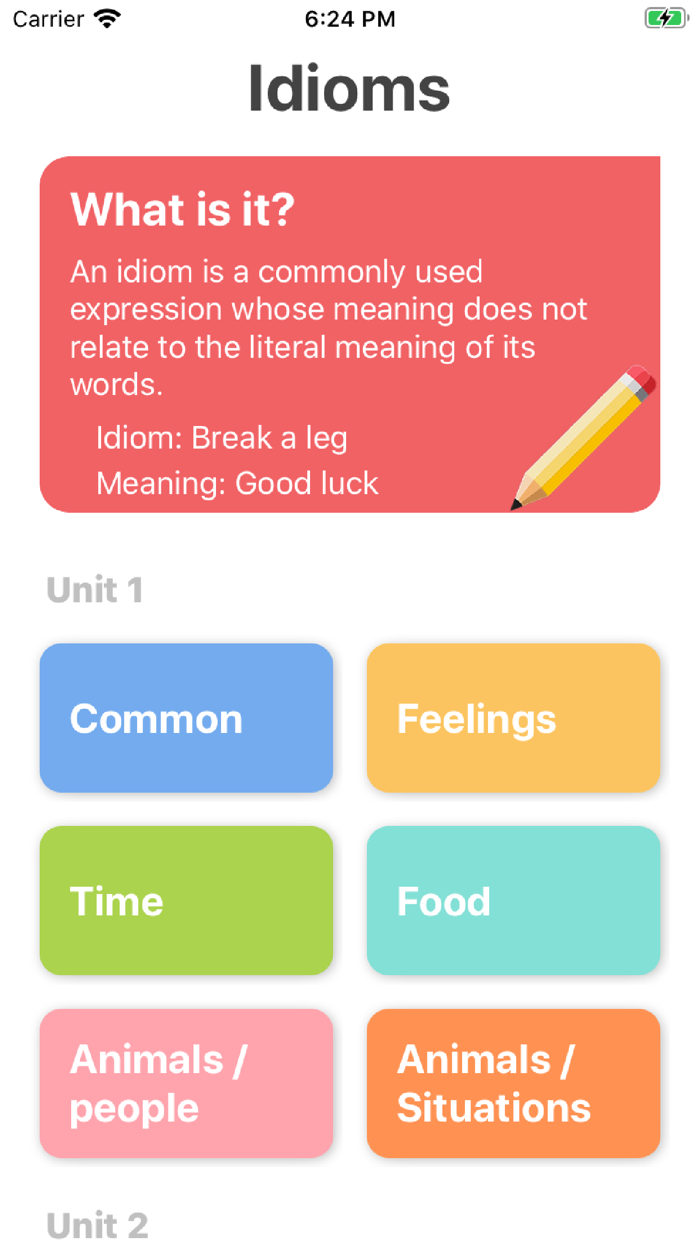 Idioms and Expressions App