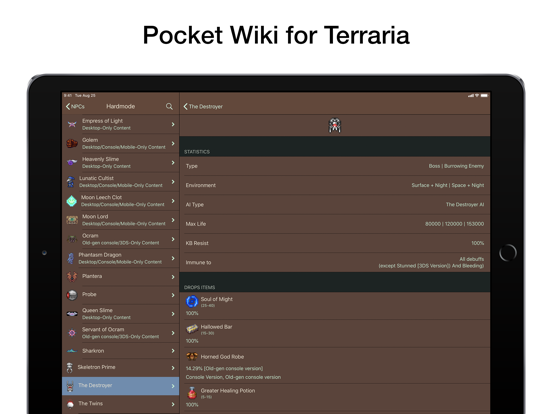 Pocket Wiki for Terraria Screenshots