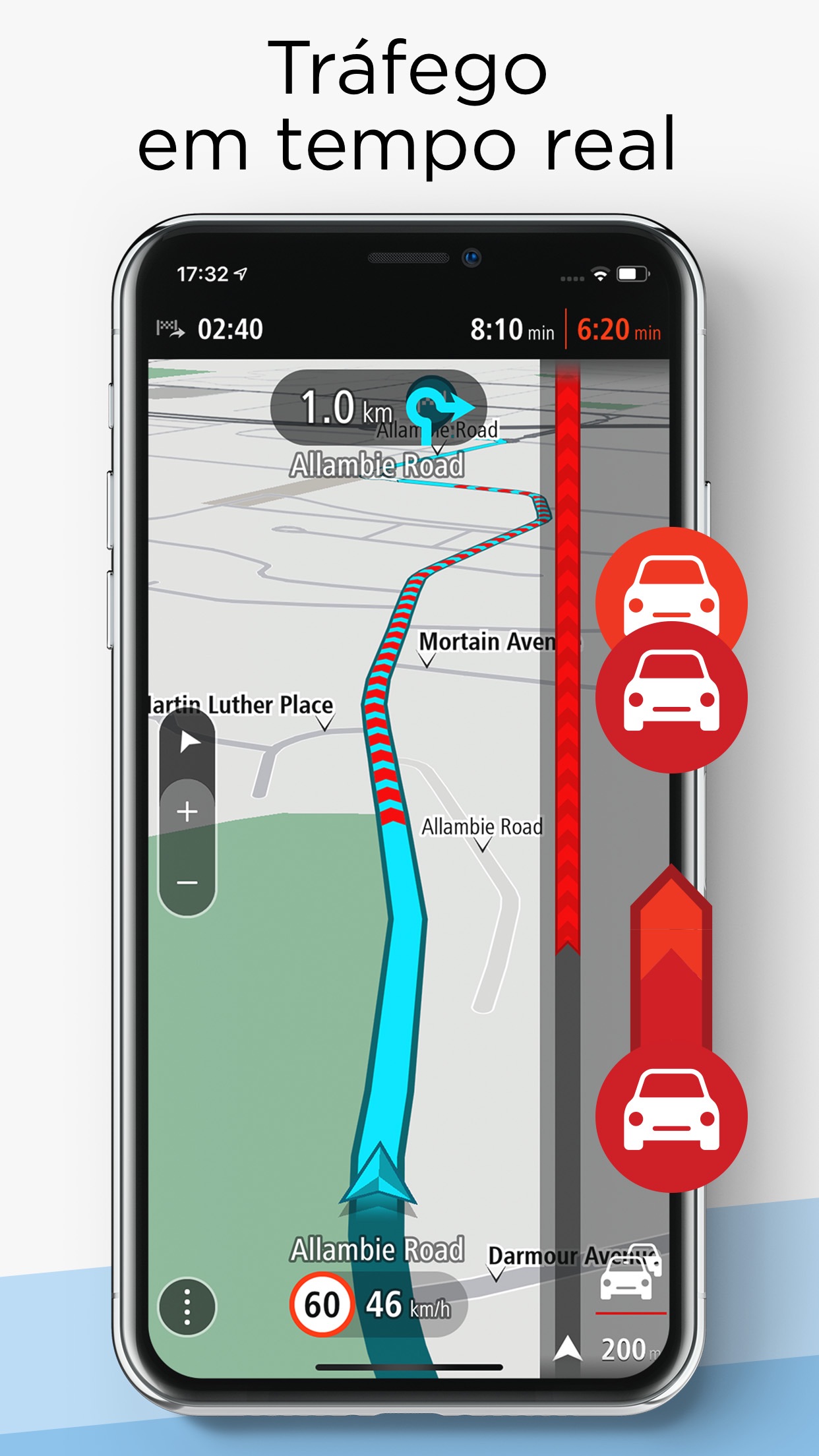 Screenshot do app TomTom GO Navigation