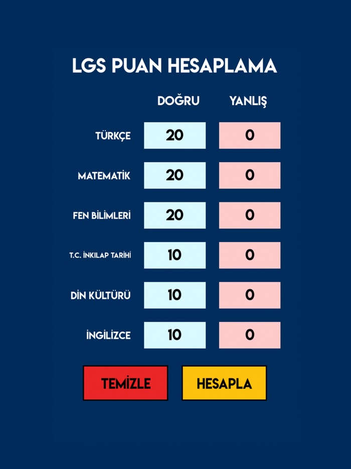 LGS Puan Hesaplama