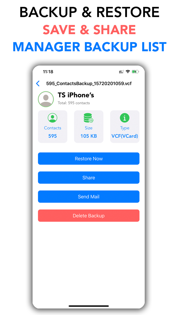My Contacts - Backup  Restore