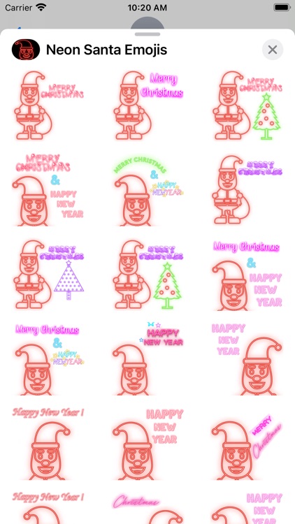 Neon Santa Emojis screenshot-8