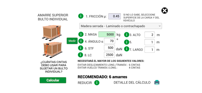 Calculadora de amarres GV