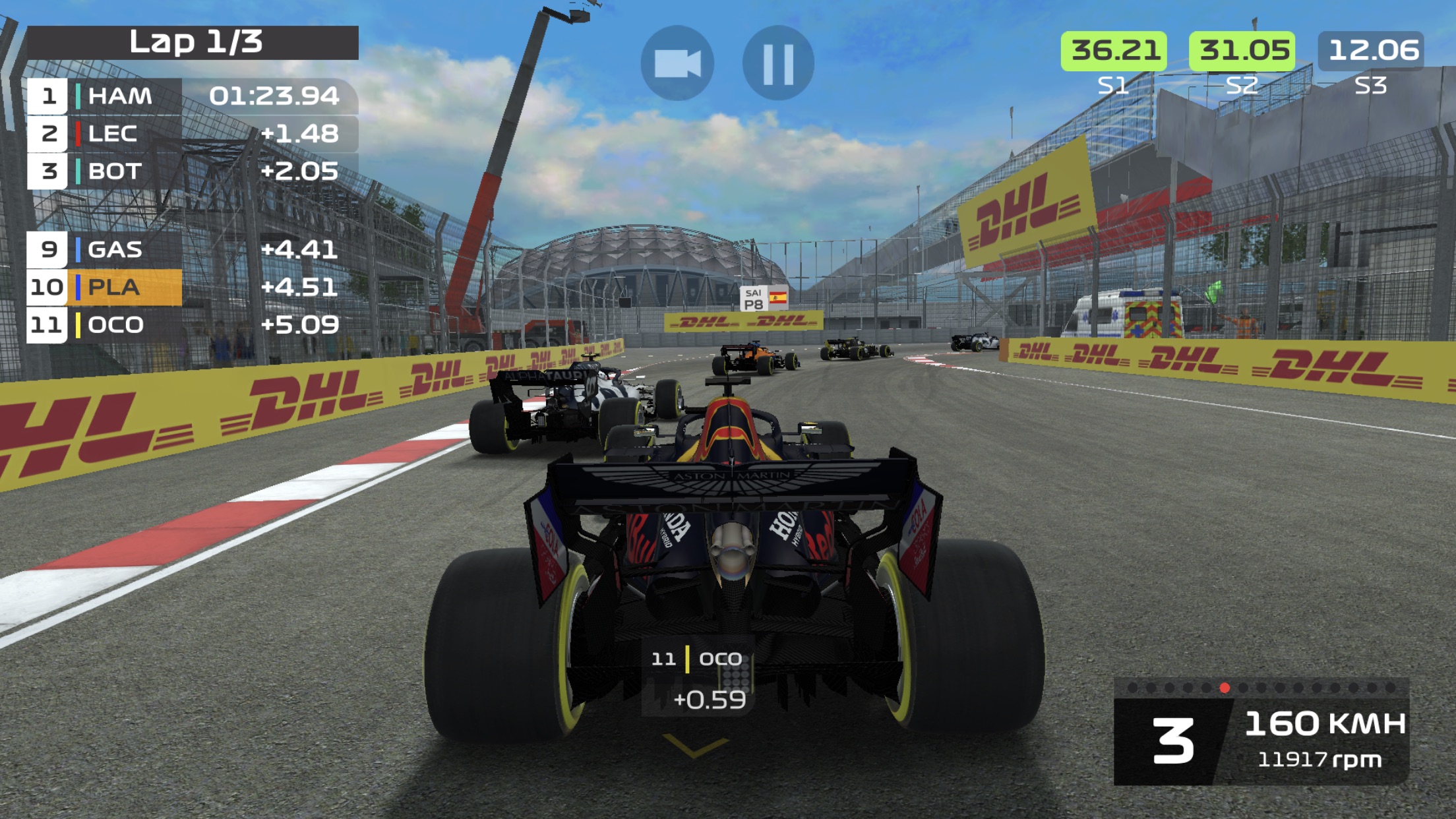 Screenshot do app F1 Mobile Racing