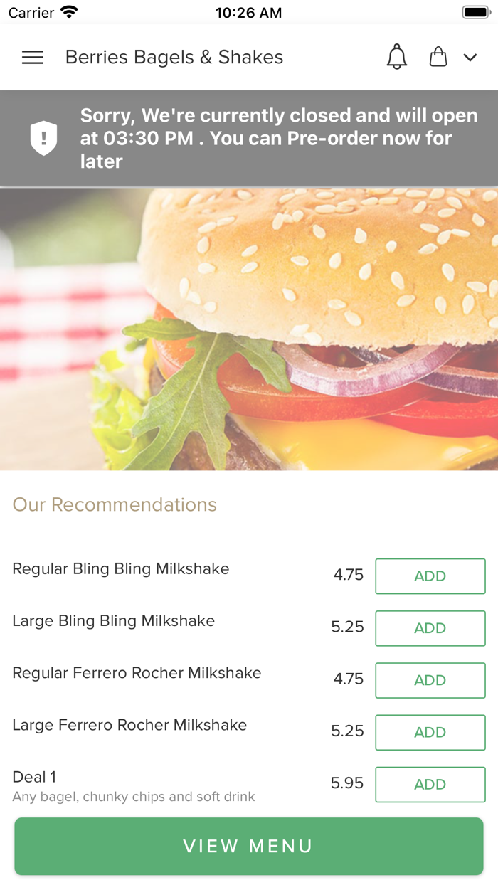 Berries Bagels  Shakes App