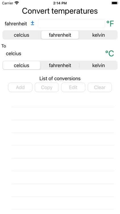 Temperature Units