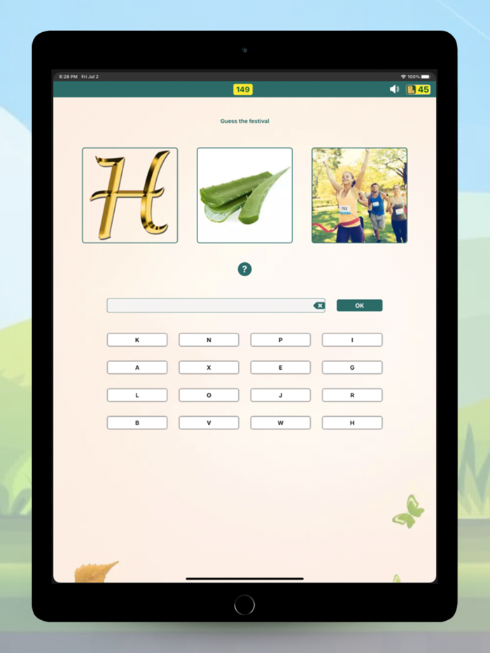 Word by picture puzzle game