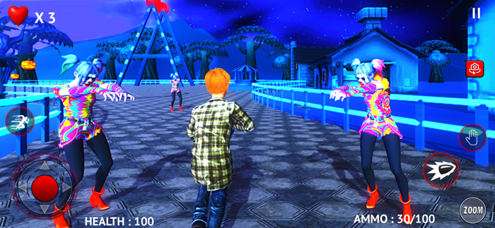 Scary Tie Dye Clown Girl Game