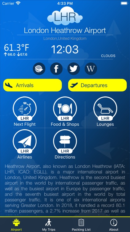 Heathrow Airport Info + Radar