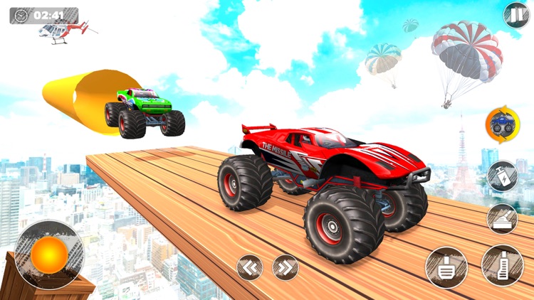 Hot Monster Truck Racing Stunt