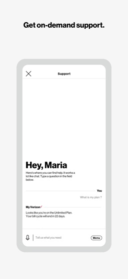 My Verizon app screenshot