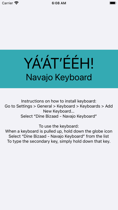 Mobile Navajo Dine Keyboard