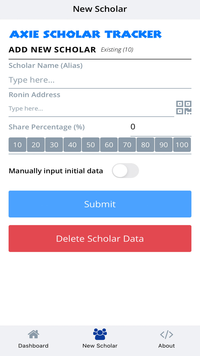 Axie Scholar Tracker