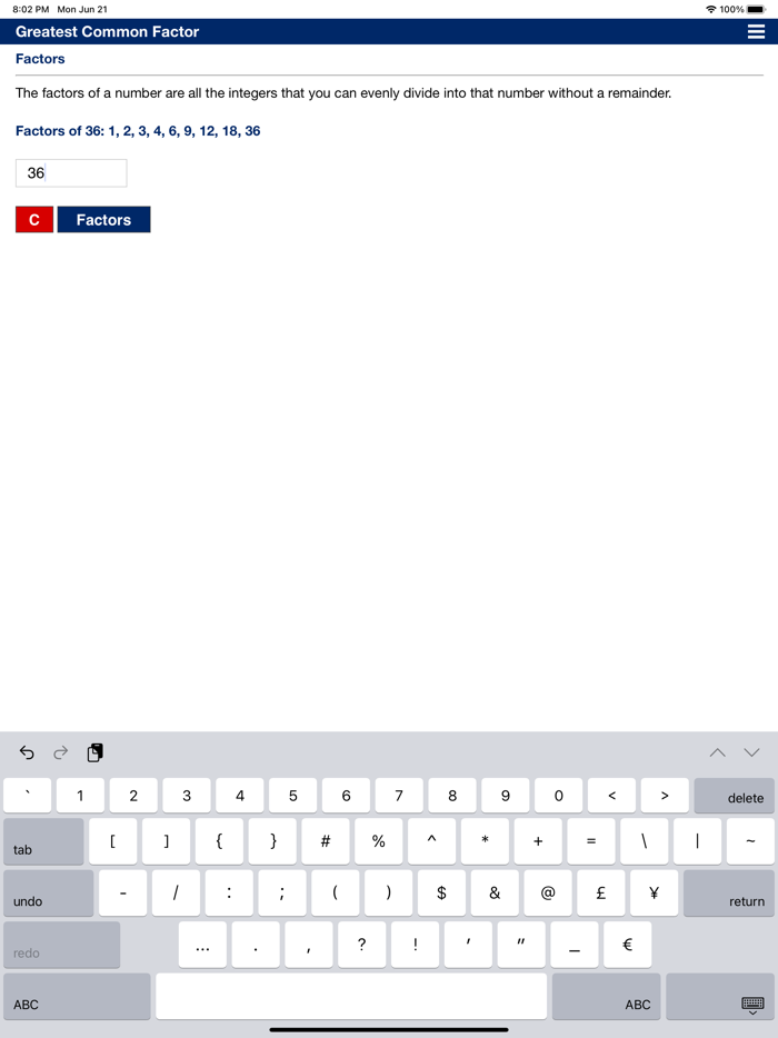 Greatest Common Factor