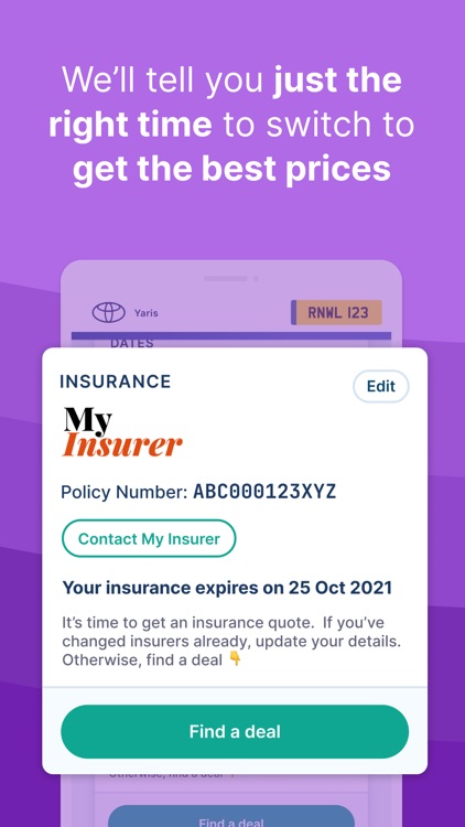 Rnwl - MOT, tax, car insurance