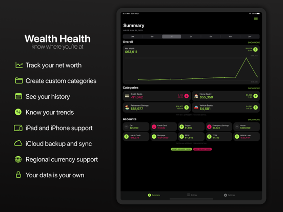 Wealth Health Screenshots