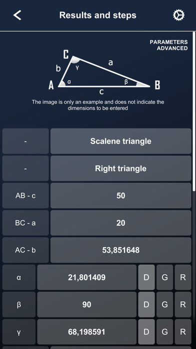 Triangle solver screenshot 3