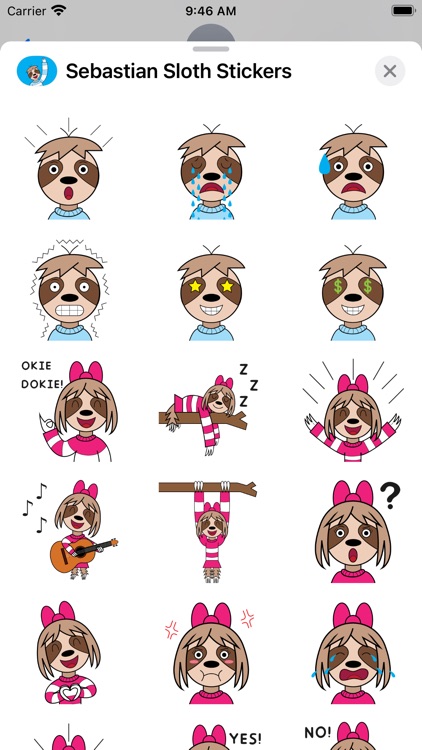 Sebastian Sloth Stickers