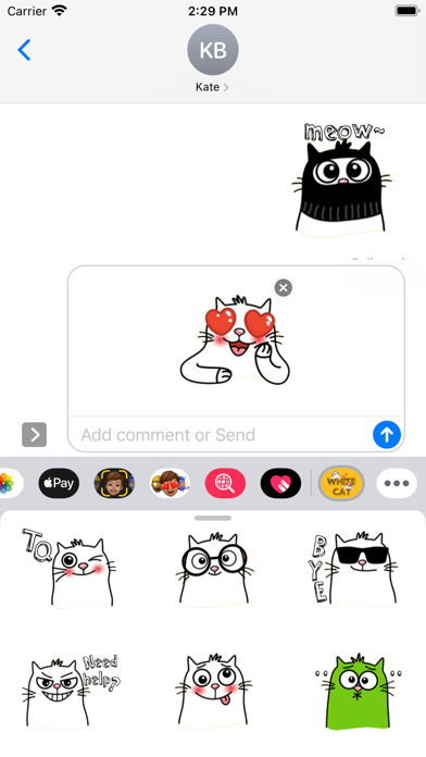 White Cat Emoji Stickers screenshot 1