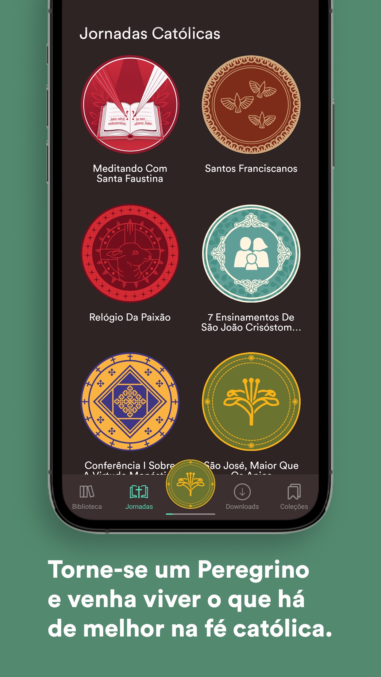 Screenshot do app Peregrino: Audiolivro Católico