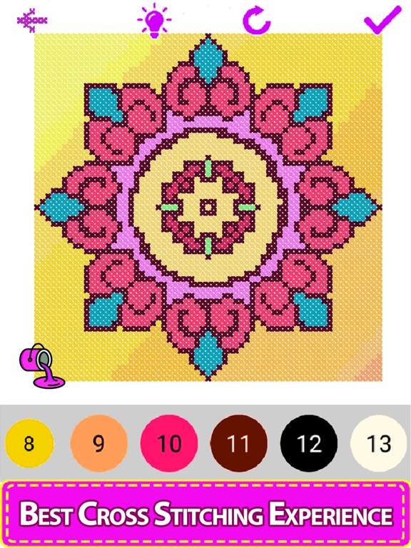 Mandala Cross Stitch Coloring screenshot 4