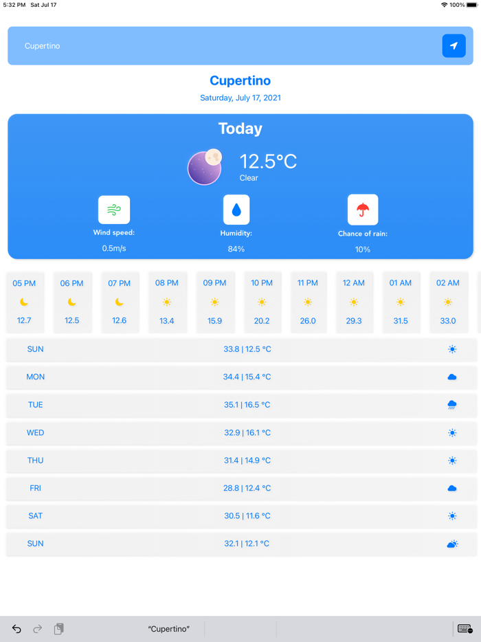 Daily  Hourly Weather