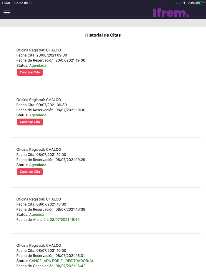 Citas IFREM
