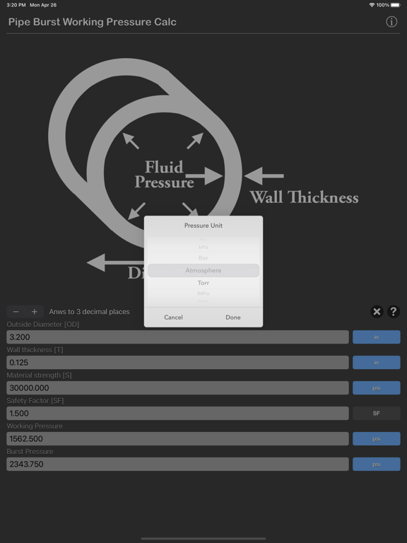 Pipe Working Pressure Calc screenshot 3