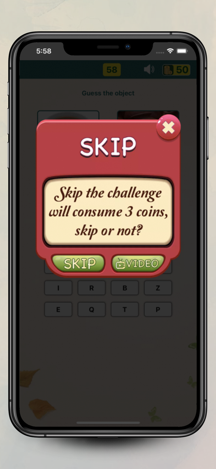 Word by picture puzzle game