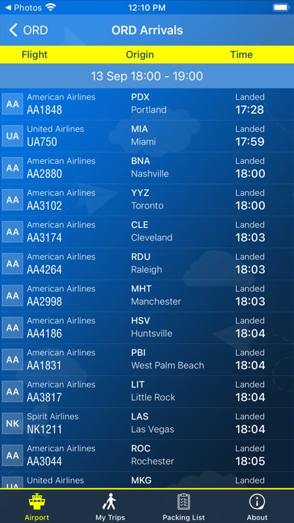 Chicago Airport Info + Radar