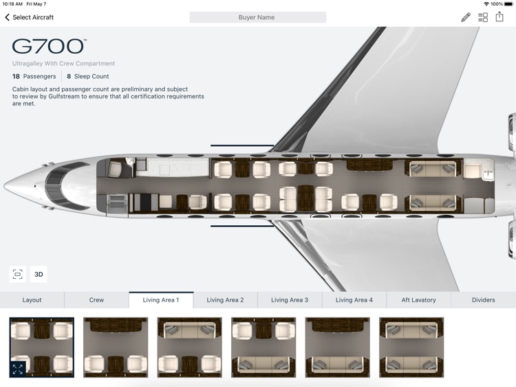 Gulfstream Cabin Layout by Gulfstream Aerospace